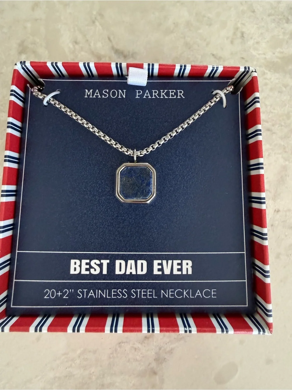 Mason Parker Best Dad Ever Stainless Steel Necklace 20+2
